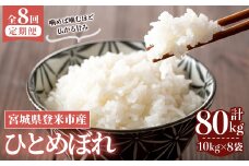 ≪令和7年産≫【8回定期便】ひとめぼれ 計80kg (10kg×8回配送) 登米市産 お米 おこめ 米 コメ 白米 ご飯 ごはん おにぎり お弁当 8か月 頒布会【登米ライスサービス株式会社】tm483