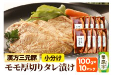漢方三元豚モモ厚切りタレ漬け 100g×10パック 豚肉 味付き肉