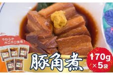 豚角煮 5袋セット (170g×5袋) 常温保存 角煮 レトルト パウチ 小分け 豚バラ 肉 おかず 惣菜 おつまみ オイタミート 宮城県 東松島市 オンラインワンストップ 申請 自治体マイページ