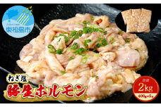 国産 豚 生ホルモン ねぎ塩味 2kg（400g×5パック） 冷凍 小分け 味付 簡単 調理 豚ホルモン ブタホルモン ホルモン 焼肉 おつまみ バーベキュー BBQ 宮城県 東松島市 オンラインワンストップ 対応 自治体マイページ 佐利 H