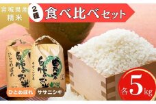【令和6年産】 【新米】 ササニシキ ひとめぼれ （精米） 各5kg 計10㎏ 宮城県 東松島市 ささにしき ヒトメボレ 米 精米 新米 お米 おこめ 食べ比べ オンラインワンストップ 自治体マイページ R