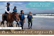 海での乗馬体験 ～ 初心者向け ～ オーシャンライディング  ペア チケット 乗馬 初心者向け 体験 海中乗馬 アクティビティ レジャー 夏休み 旅行 馬 ふれあい ペア八丸牧場  宮城県 東松島市 オンラインワンストップ 申請 自治体マイページ
