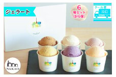 ジェラート6種6個セット｜ジェラート アイス アイスクリーム スイーツ ミルク いちご ブルーベリーヨーグルト バニラ ピスタチオ ギフト 仙台 富谷 なかお NAKAO デザート [0249]