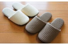 太ワッフルソフトスリッパFサイズ（約24.5cmまで）2足セット　【04301-0349】