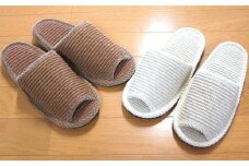 スリッパ2足セット　＜インドコットン・フェルト底・M（約25cm）Lサイズ（約27cmまで）＞　【04301-0350】