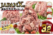＜蔵王町産＞JAPAN X　豚肉バラエティセット 3.2kg  　豚肉 豚 ブランド豚 小分け 豚小間 豚こま ひき肉 切落し 豚バラ 豚ロース ジャパンエックス 蔵王 人気 　【04301-0366】