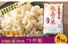 ＜令和６年産米＞蔵王産　我妻の米（つや姫）　玄米5kg　【04301-0383】
