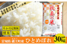【6か月定期便】蔵王産　我妻の米（ひとめぼれ）　精米30kg（5kg×6回）　【04301-0409】
