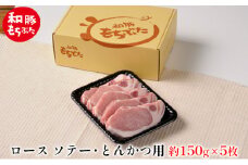 もちぶた ロース 150g × 5枚 ソテー とんかつ 和豚 もち豚 豚肉 ポーク お肉 肉 豚 ぶた ブタ 豚ロース 精肉 アウトドア キャンプ バーベキュー 冷蔵 宮城