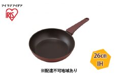 フライパン 取っ手一体型フライパン26cm IH DCF-I26 ルビーレッド アイリスオーヤマ