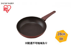 フライパン 取っ手一体型フライパン28cm IH DCF-I28 ルビーレッド アイリスオーヤマ