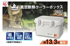 クーラーボックス 大型 真空断熱 HUGEL 40L VITC-40 ホワイトアッシュ 高保冷 断熱 アイリスオーヤマ