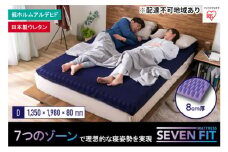 セブンフィットマットレス8cm ダブル UMPZ78-D アイリスオーヤマ 寝具 敷布団 敷き布団 快眠 睡眠 寝室 ベット 日用品 