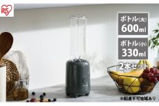 ボトルブレンダー IBB-601-H ダークグレー アイリスオーヤマ 電動ミキサー ジュースミキサー ミキサー ボトル ジューサー ブレンダー 氷も砕ける
