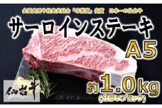 ＜A5仙台牛＞サーロインステーキ ブロック 約1.0kg(約1000g×1)【1143854】