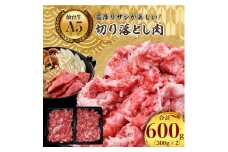 ＜A5ランク仙台牛＞牛肉の切り落とし 合計600g(300g×2) 小分けで使い勝手も◎_ お肉 肉 焼肉 すき焼き しゃぶしゃぶ 赤身 霜降り 【1206297】