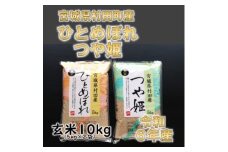 令和6年産 ひとめぼれ・つや姫 玄米10kg(5kg×2) 食べ比べ 宮城県村田町産【1241458】