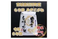 令和6年産 もち米みやこがね 精米5kg(5kg×1袋) 宮城県村田町産【1594664】
