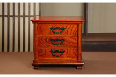 仙台箪笥 丸柱小箪笥 小物入れ（3段）M501 工芸品 職人 たんす 棚 収納 家具 インテリア 【みちのく工芸】sh049