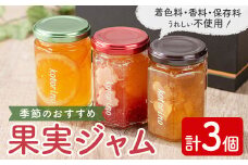 国産果実ジャム 季節のおすすめ×3個セット (マーマレード いちご さくらんぼ 白桃 いちじく パイナップル キウイ りんご 野菜 花 など)【ことりの】sh095