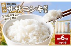 【令和7年産 新米】ササニシキ 精米 合計6kg(2kg×3袋) 柴田町産 お米 おこめ 米 コメ 白米 ご飯 ごはん おにぎり お弁当 【しばたの未来株式会社】sh013