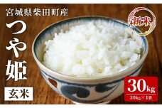 ＜先行予約！2025年10月下旬から順次発送予定＞【令和7年産 新米】つや姫 玄米 30kg 柴田町産 お米 おこめ 米 コメ ご飯 ごはん おにぎり お弁当 【農事組合法人桜花爛漫】sh125