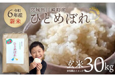 【令和6年産】みやぎ川崎産 ひとめぼれ 30㎏（玄米）【04324-0097】