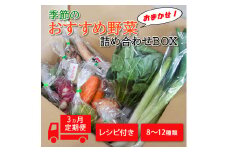 季節のおすすめ野菜おまかせ詰め合わせ3ヵ月定期便 8種～12種類 野菜セット 【16103】