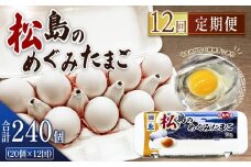 No.166 松島のめぐみたまご 20個入り 12ヵ月定期便 ／ 卵 玉子 卵黄 オレンジ 美味しい すっきり ハーブ 安心 安全 宮城県