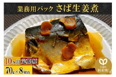 《定期便10ヶ月》さば生姜煮 業務用パック 70g×8切れ 冷凍 惣菜 おかず つまみ レンチン 湯煎 簡単 煮物 煮付