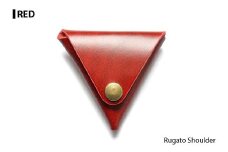 サムライクラフト 三角コインケース(小銭入れ)＜レッド＞(95mm×80mm×厚み25mm)レザー 革 レザー製品 革製品 ルガトショルダー 本格 ギフト 名入れ 日本製 手縫い ハンドメイド シンプル ファッション 小物 Samurai Craft【株式会社Stand Field】ta275-red