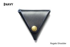 サムライクラフト 三角コインケース(小銭入れ)＜ネイビー＞(95mm×80mm×厚み25mm)レザー 革 レザー製品 革製品 ルガトショルダー 本格 ギフト 名入れ 日本製 手縫い ハンドメイド シンプル ファッション 小物 Samurai Craft【株式会社Stand Field】ta275-navy