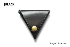 サムライクラフト 三角コインケース(小銭入れ)＜ブラック＞(95mm×80mm×厚み25mm)レザー 革 レザー製品 革製品 ルガトショルダー 本格 ギフト 名入れ 日本製 手縫い ハンドメイド シンプル ファッション 小物 Samurai Craft【株式会社Stand Field】ta275-black