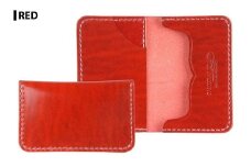 サムライクラフト カードケース(名刺入れ)＜レッド＞(67mm×110mm×厚み14mm) レザー 革 本革 レザー製品 革製品 ルガトショルダー 本格 ギフト 名入れ 日本製 手縫い ハンドメイド ファッション 小物 Samurai Craft【株式会社Stand Field】ta286-red