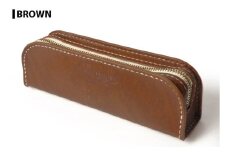 サムライクラフト ペンケース＜ブラウン＞(200mm×65mm×厚み40mm) レザー 革 本革 レザー製品 革製品 ルガトショルダー ギフト 日本製 手縫い ハンドメイド ファッション 小物 Samurai Craft【株式会社Stand Field】ta277-brown