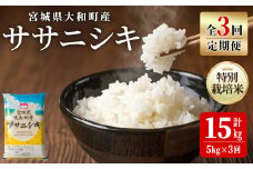 【令和7年産】＜3か月定期便＞特別栽培米 ササニシキ 5kg×3回(合計15kg) お米 おこめ 米 コメ 白米 ご飯 ごはん おにぎり お弁当 頒布会【農事組合法人若木の里】ta543