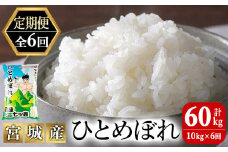 ＜6か月定期便＞ひとめぼれ 60kg お米 おこめ 米 コメ 白米 ご飯 ごはん おにぎり お弁当 宮城産 頒布会【赤間農業開発株式会社】ta301
