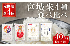 ＜4ヶ月定期便・毎月1銘柄ずつ＞宮城米食べ比べ 合計40kg (10kg×4回)  4銘柄 だて正夢 ひとめぼれ ササニシキ だて正夢にひとめぼれ ブレンド米 お米 おこめ 米 コメ 白米 ご飯 ごはん おにぎり お弁当 ブランド米 頒布会【株式会社パールライス宮城】ta419