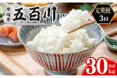 ＜3か月定期便＞五百川 合計30kg (10kg×3回) お米 おこめ 米 コメ 白米 早場米 極早生品種 ご飯 ごはん おにぎり お弁当 頒布会【赤間農業開発株式会社】ta462