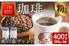 風の森ブレンド(粉) 200g×2袋 計400g 中深煎 コーヒー 珈琲 コーヒー 焙煎 スペシャルティコーヒー【モカモアコーヒー】ta510-B