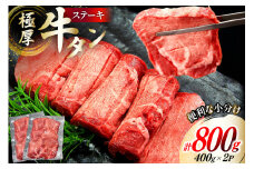 極厚 牛タン ステーキ 400g 2p 計800g [佐利 宮城県 南三陸町 30ag0012] 牛肉 精肉 牛たん 牛たん塩 牛タン塩 タン 肉 厚切り 厚切 焼肉 焼き肉 タン塩 たん塩 冷凍 小分け 個包装