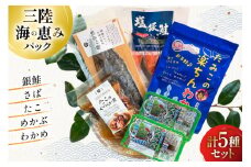 海鮮 詰め合わせ 三陸 海の恵み 5種 セット [たみこの海パック 宮城県 南三陸町 30ae0033] 海鮮セット 魚介 魚介類 魚 海藻 藻 鮭 銀鮭 しゃけ 酒 さけ サバ 鯖 さば たこ わかめ めかぶ