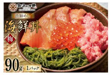 詰め合わせ 漁師めし 海鮮丼 〈梅〉 90g×1 [橋本水産食品 宮城県 南三陸町 m304amh590013] 魚介 魚介類 魚 海鮮 海鮮丼 丼 サーモン 銀鮭 鮪 まぐろ マグロ 鮭 まぐろたたき 小分け 個包装 冷凍 三陸 めかぶ メカブ いくら いくら醤油漬け