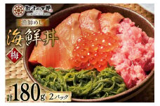 詰め合わせ 漁師めし 海鮮丼 〈梅〉 90g×2 計180g [橋本水産食品 宮城県 南三陸町 m304amh590014] 魚介 魚介類 魚 海鮮 海鮮丼 丼 サーモン 銀鮭 鮪 まぐろ マグロ 鮭 まぐろたたき 小分け 個包装 冷凍 三陸 めかぶ メカブ いくら いくら醤油漬け
