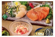 海鮮 盛合せ セット 〈竹〉 90g 1パック [橋本水産食品 宮城県 南三陸町 m304amh590022] 魚介 魚介類 魚 海鮮 海鮮丼 丼 サーモン 銀鮭 鮭 小分け 個包装 冷凍 三陸 ホタテ 帆立 ほたて