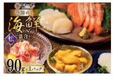 海鮮 盛合せ 漁師めし〈松〉 90g 1パック [橋本水産食品 宮城県 南三陸町 m304amh590039] 魚介 魚介類 魚 海鮮 海鮮丼 丼 サーモン 銀鮭 鮭 小分け 個包装 冷凍 三陸 ホタテ 帆立 ほたて