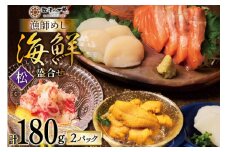海鮮 盛合せ 漁師めし〈松〉 90g 2パック [橋本水産食品 宮城県 南三陸町 m304amh590038] 魚介 魚介類 魚 海鮮 海鮮丼 丼 サーモン 銀鮭 鮭 小分け 個包装 冷凍 三陸 ホタテ 帆立 ほたて