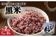 白神古代米 黒米 1kg 2袋 米 お米 こめ おこめ コメ くろまい 古代米 雑穀米 ご飯 アントシアニン ビタミン ミネラル 食物繊維 健康 美容 健康食品 秋田 秋田県 能代市