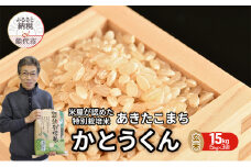 玄米 特別栽培米 秋田県産 あきたこまち 米屋が認めたお米 「かとうくん」15kg 5kg×3袋 令和6年産