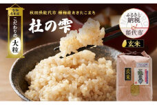 新米 米 お米 【玄米】秋田県産 あきたこまち あきた種梅産こまち 杜の雫 こだわりの大粒 5kg